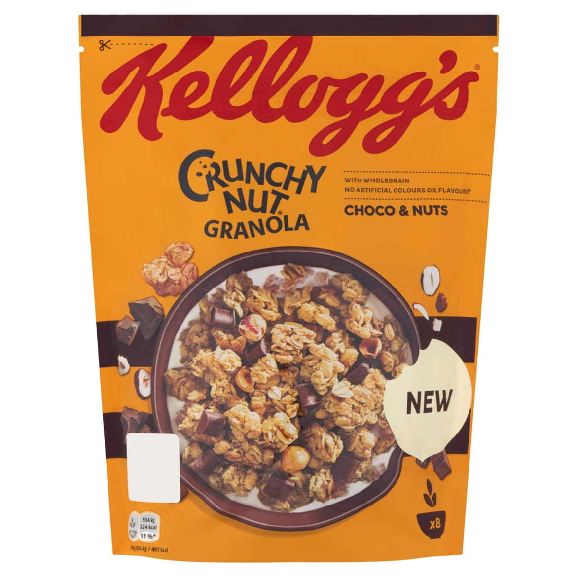 Kellogg's Crunchy Nut Granola ropogós müzlidarabok csokoládéval és mogyoróval