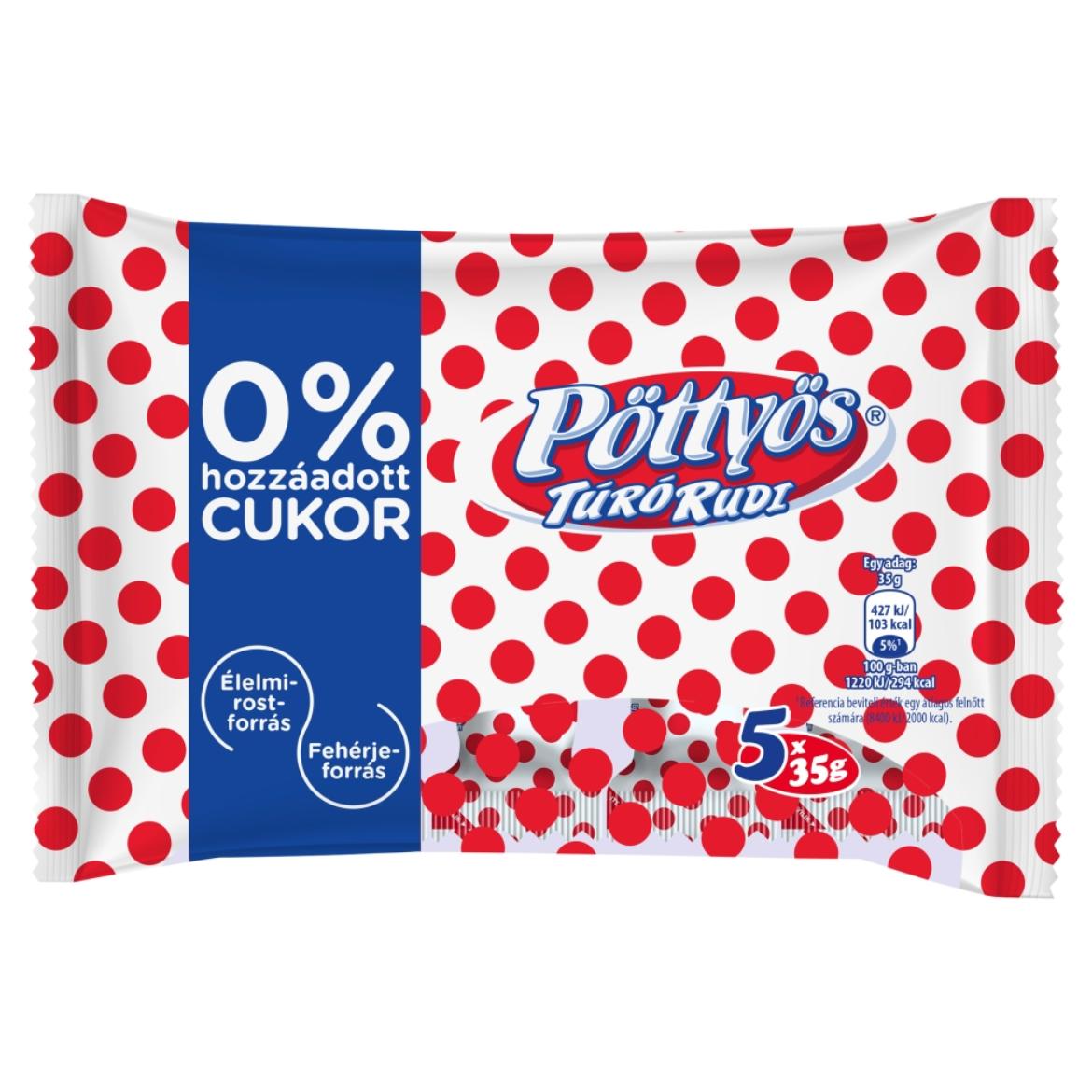 Pöttyös Túró Rudi natúr túródesszert hozzáadott cukor nélkül 5 x