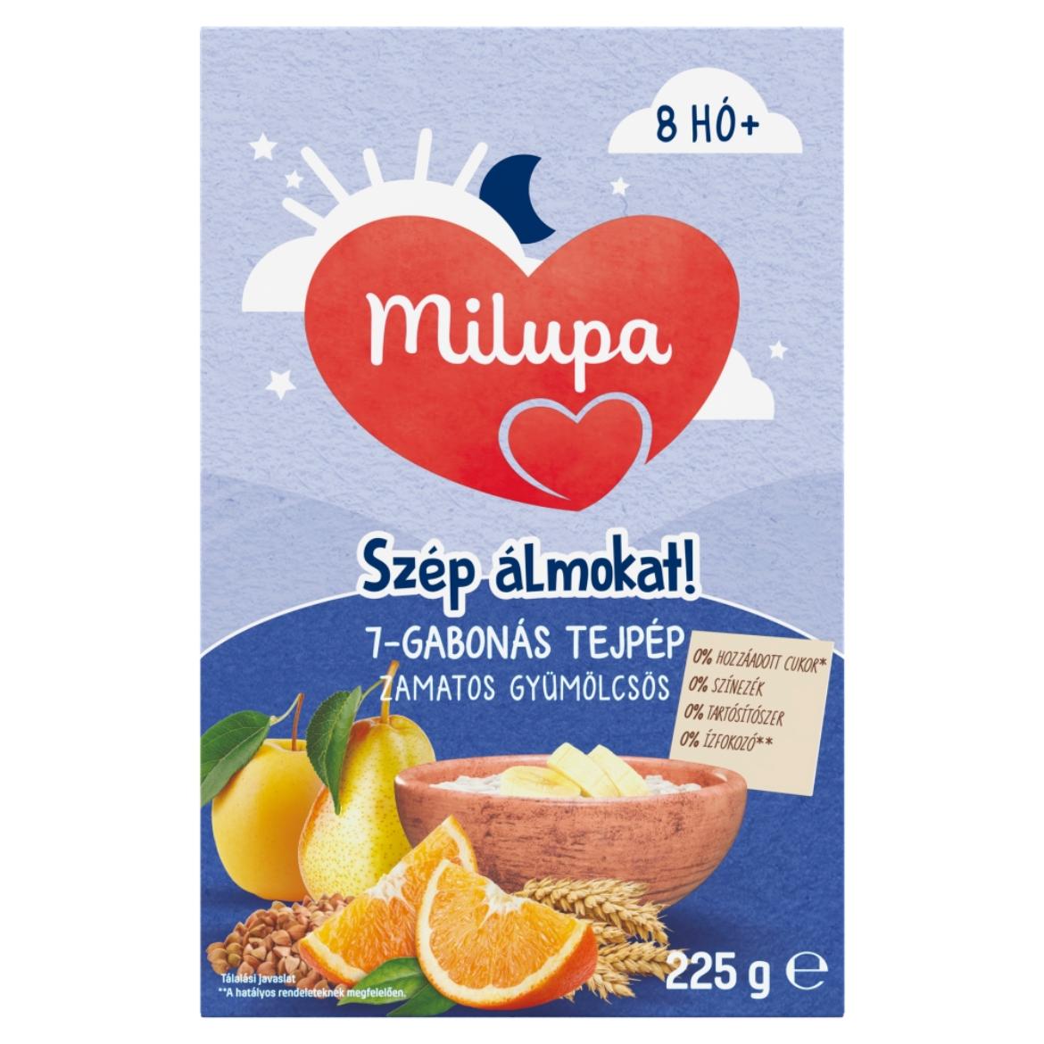 Milupa Szép álmokat! zamatos gyümölcsös 7-gabonás tejpép 8 hónapos kortól