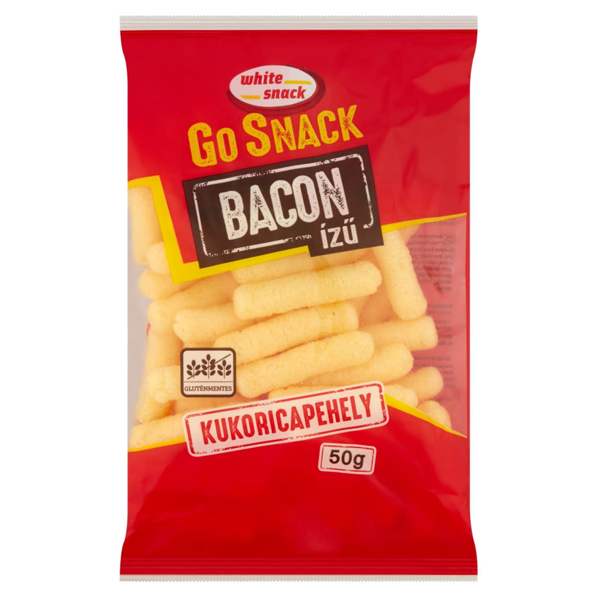 White Snack Go Snack gluténmentes bacon ízű extrudált kukoricapehely