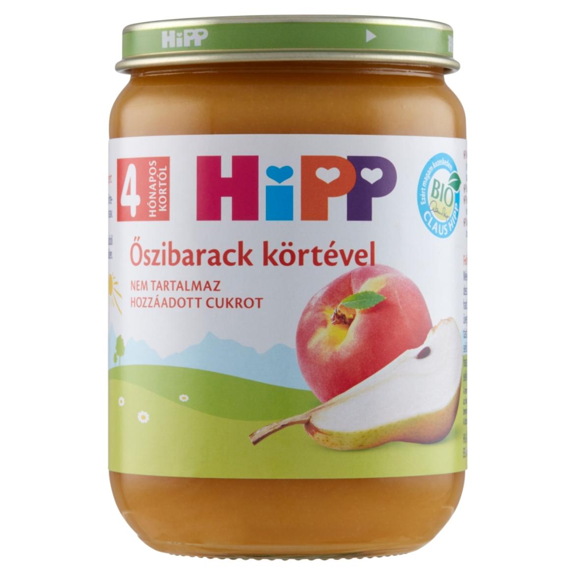 HiPP BIO őszibarack körtével bébidesszert 4 hónapos kortól