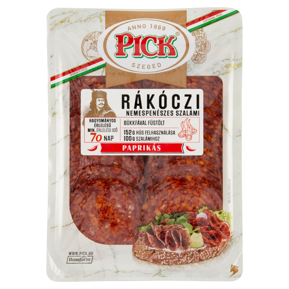 PICK Rákóczi szeletelt nemespenészes paprikás szalámi