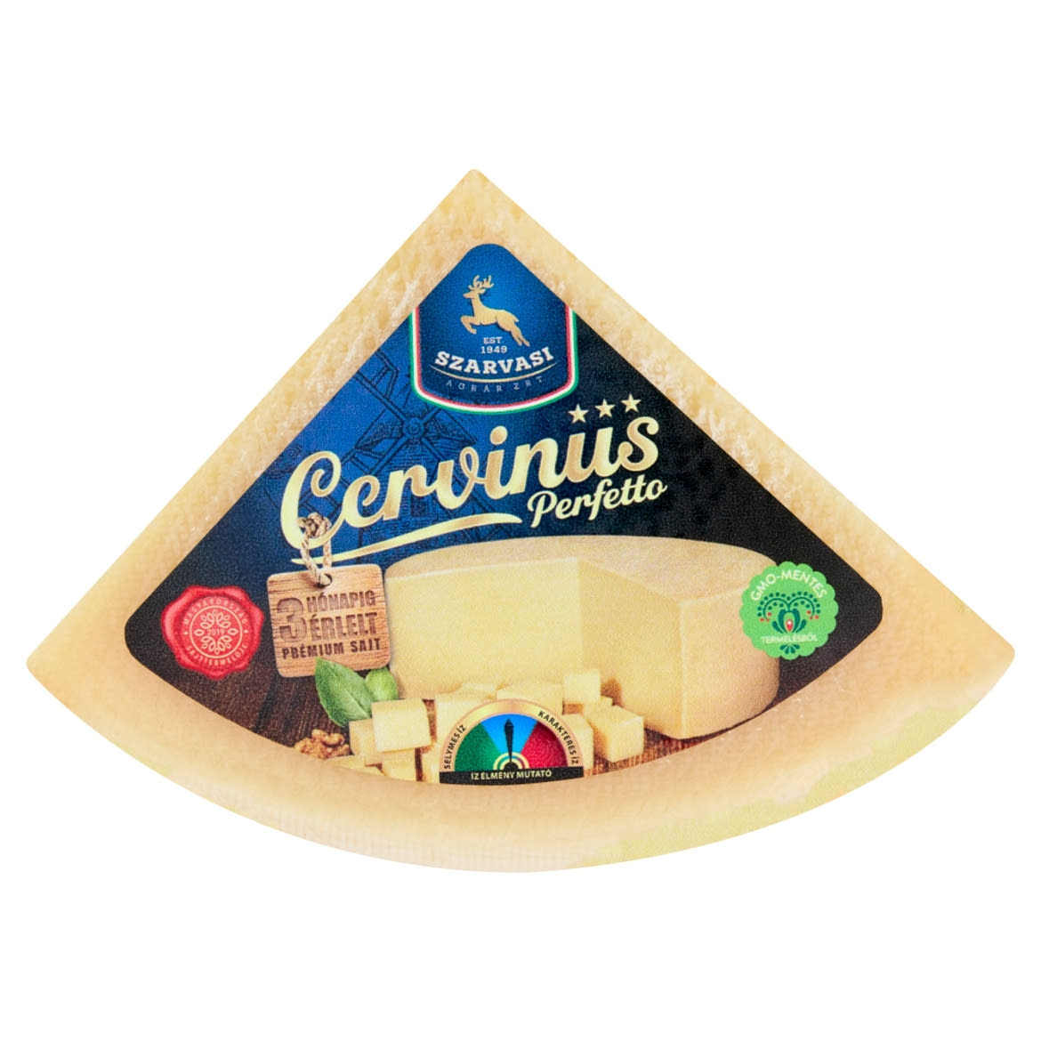 Szarvasi Cervinus Perfetto kérgében érlelt kemény sajt