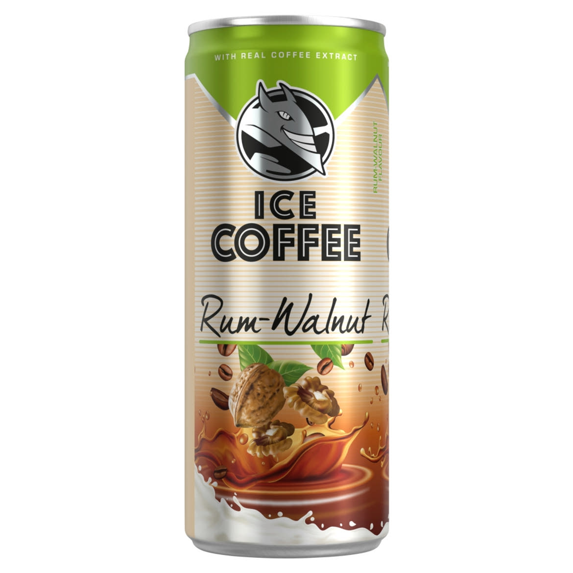 HELL Energy Coffee Rum-Walnut rumosdió ízű UHT alkoholmentes ital tejjel és kávékivonattal