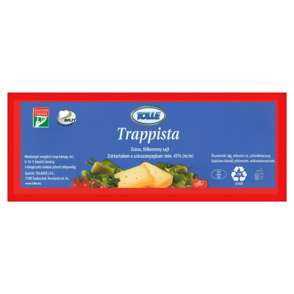 Tolle Trappista zsíros, félkemény sajt