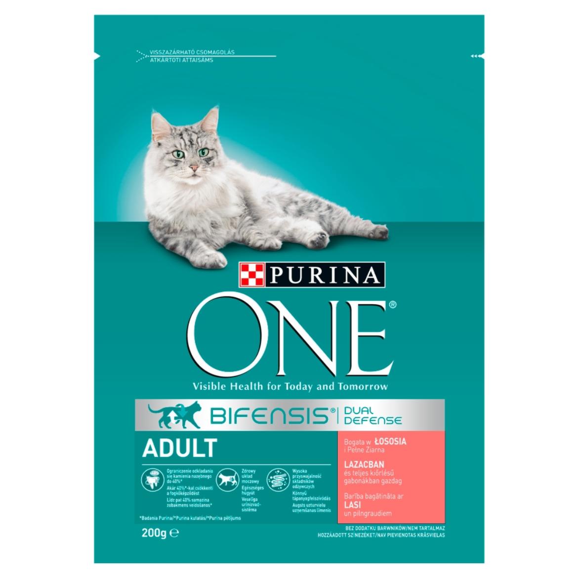 Purina One Adult lazacban és gabonában gazdag teljes értékű állateledel felnőtt macskáknak