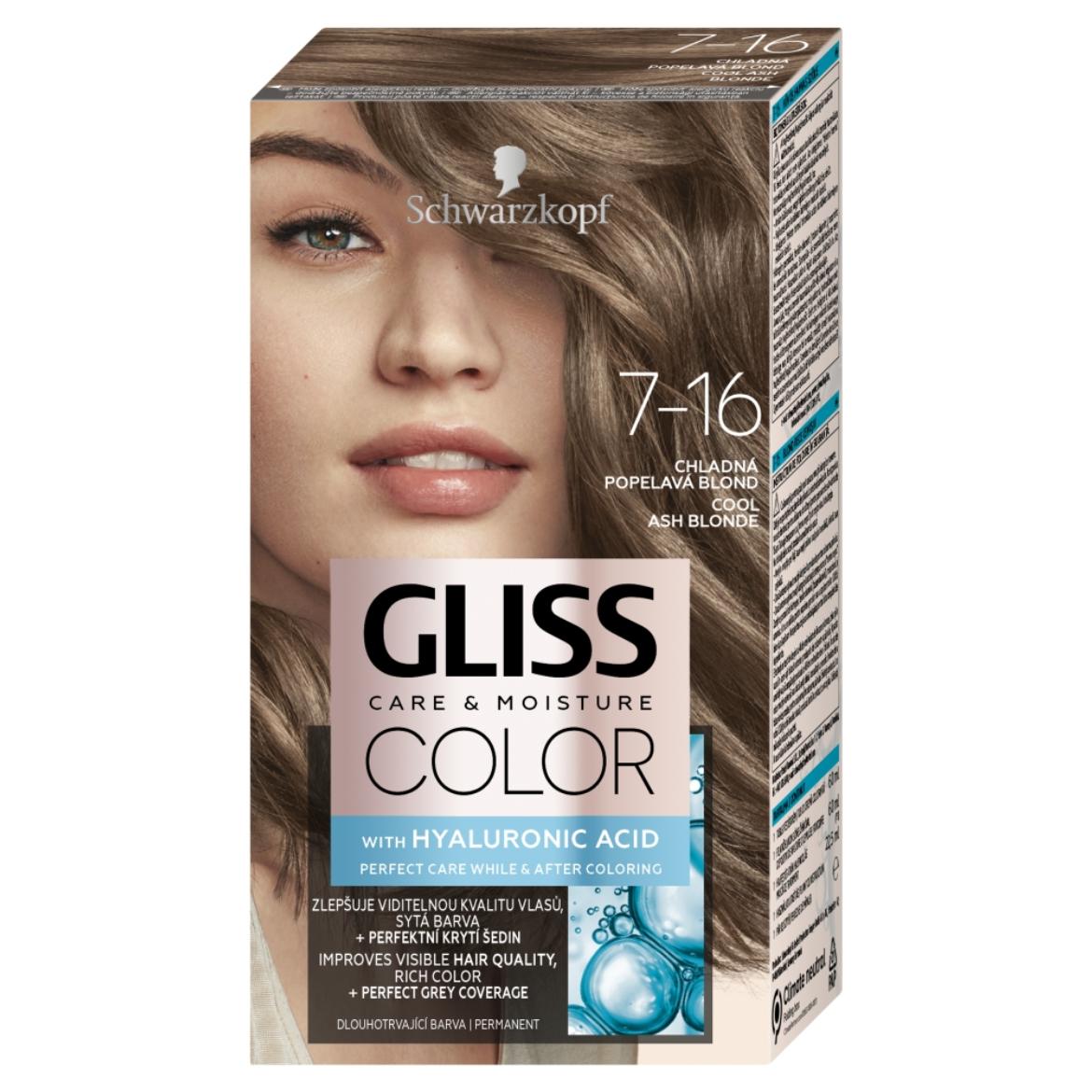 Schwarzkopf Gliss Color tartós hajfesték 7-16 Hűvös hamvas szőke