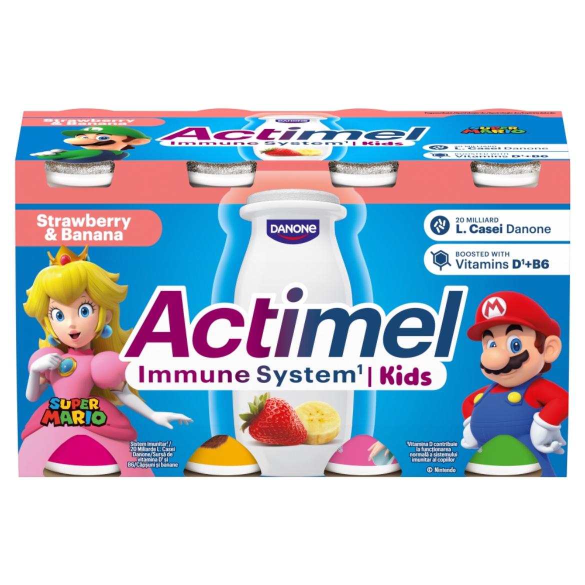 Danone Actimel Kids zsírszegény, élőflórás, eper-banánízű joghurtital 8x 100g