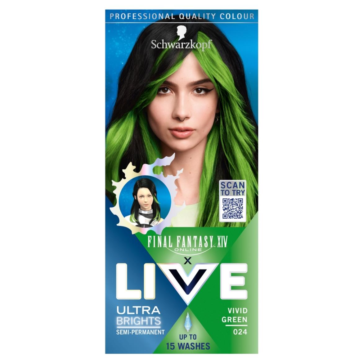 Schwarzkopf Live hajszínező /024 élénk zöld