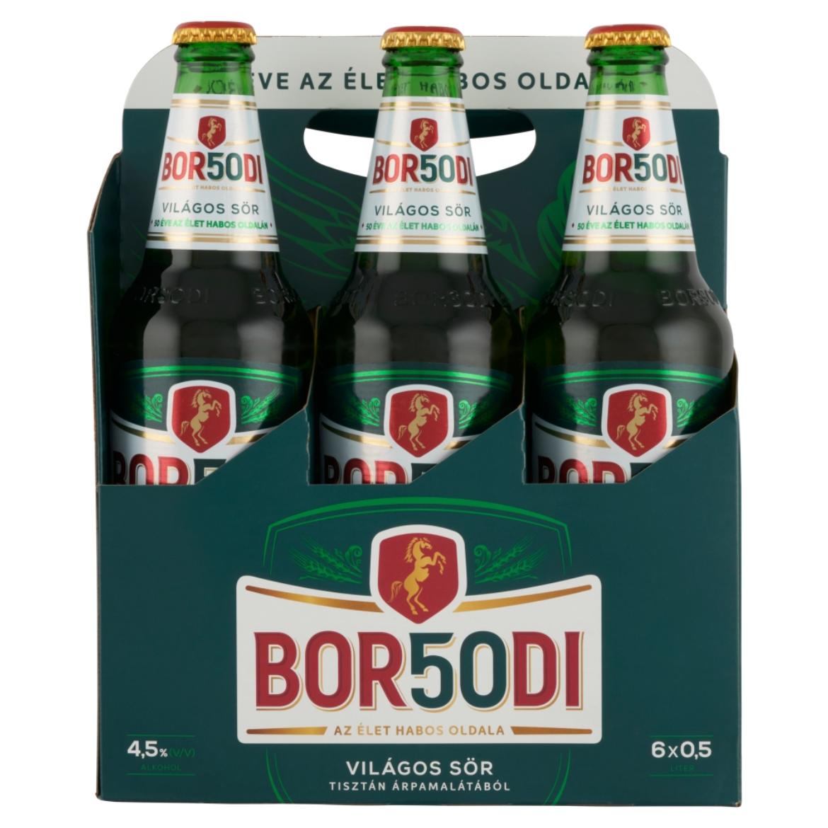 Borsodi világos sör 4,5% 6 x 0,5 l