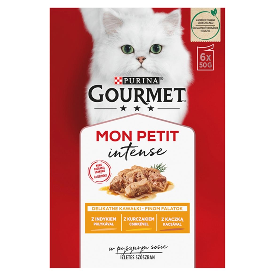 Gourmet Mon Petit Intense kacsával/csirkével/pulykával nedves macskaeledel 6 x  (300 g)