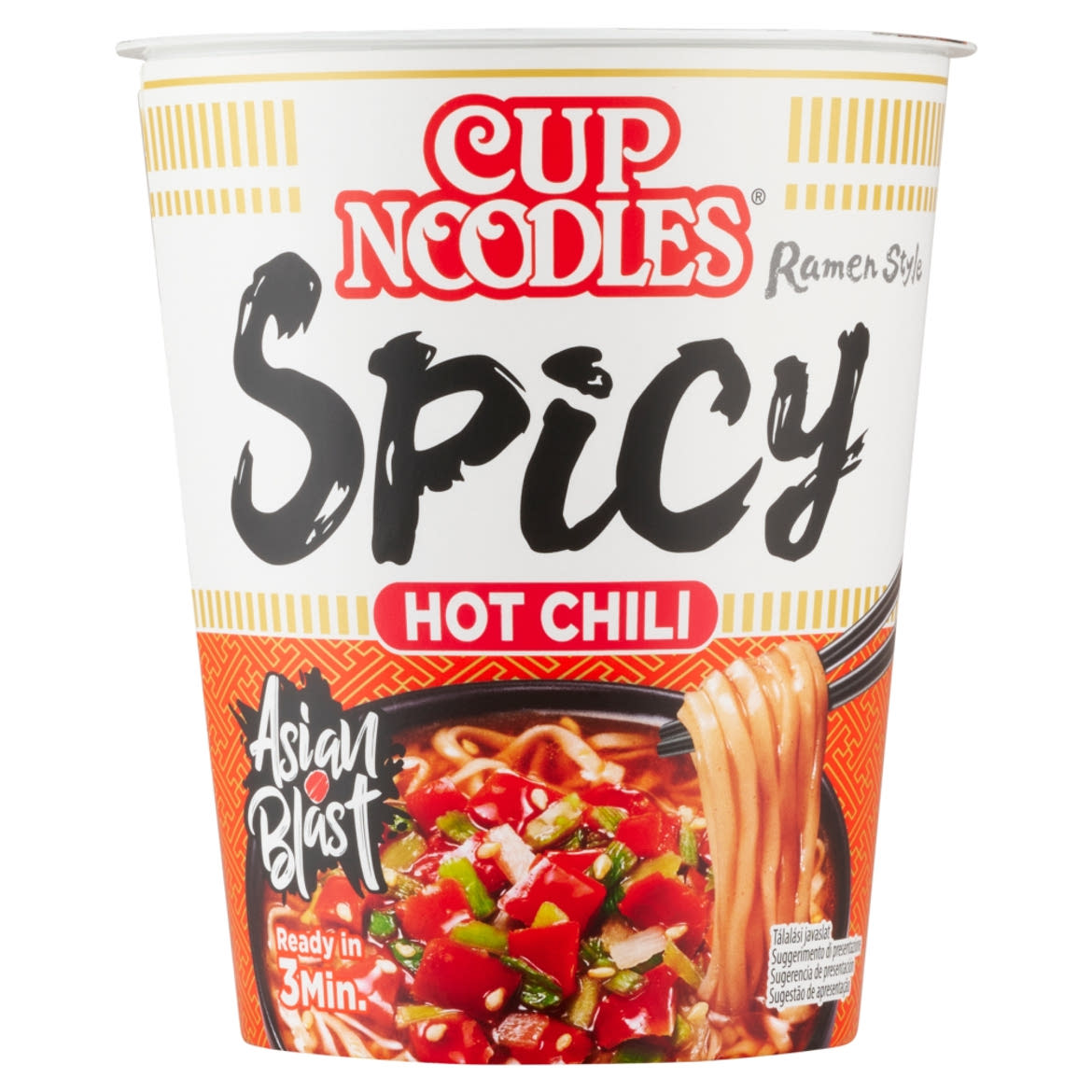 Nissin Cup Noodles instant tésztaleves, csípős fűszeres ízesítéssel ázsiai módra