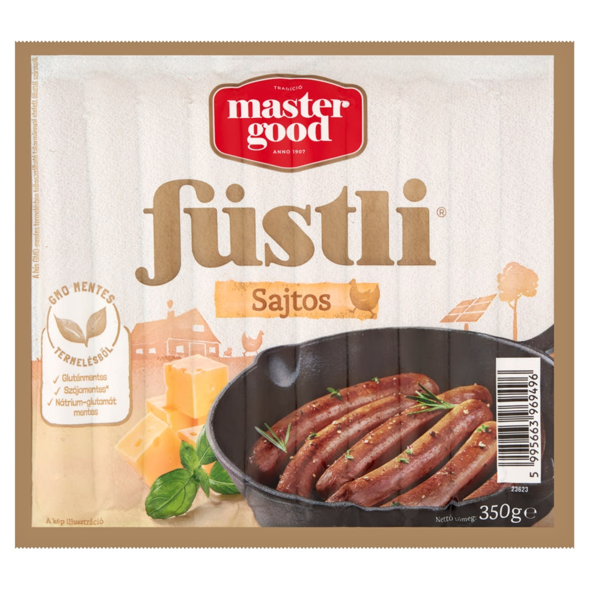 Sága Füstli főtt, sajtos, füst ízesítésű csirkehúsból készült termék
