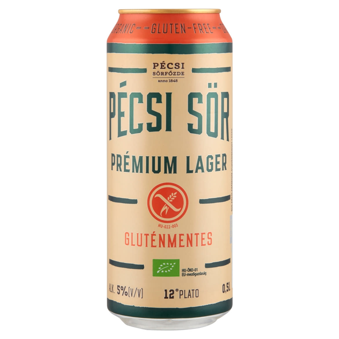 Pécsi Sör BIO prémium gluténmentes lager 5%