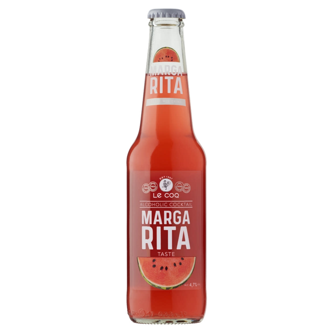 Le Coq Margarita görögdinnye-rum-lime ízű szénsavas alkoholos ital 4,7%