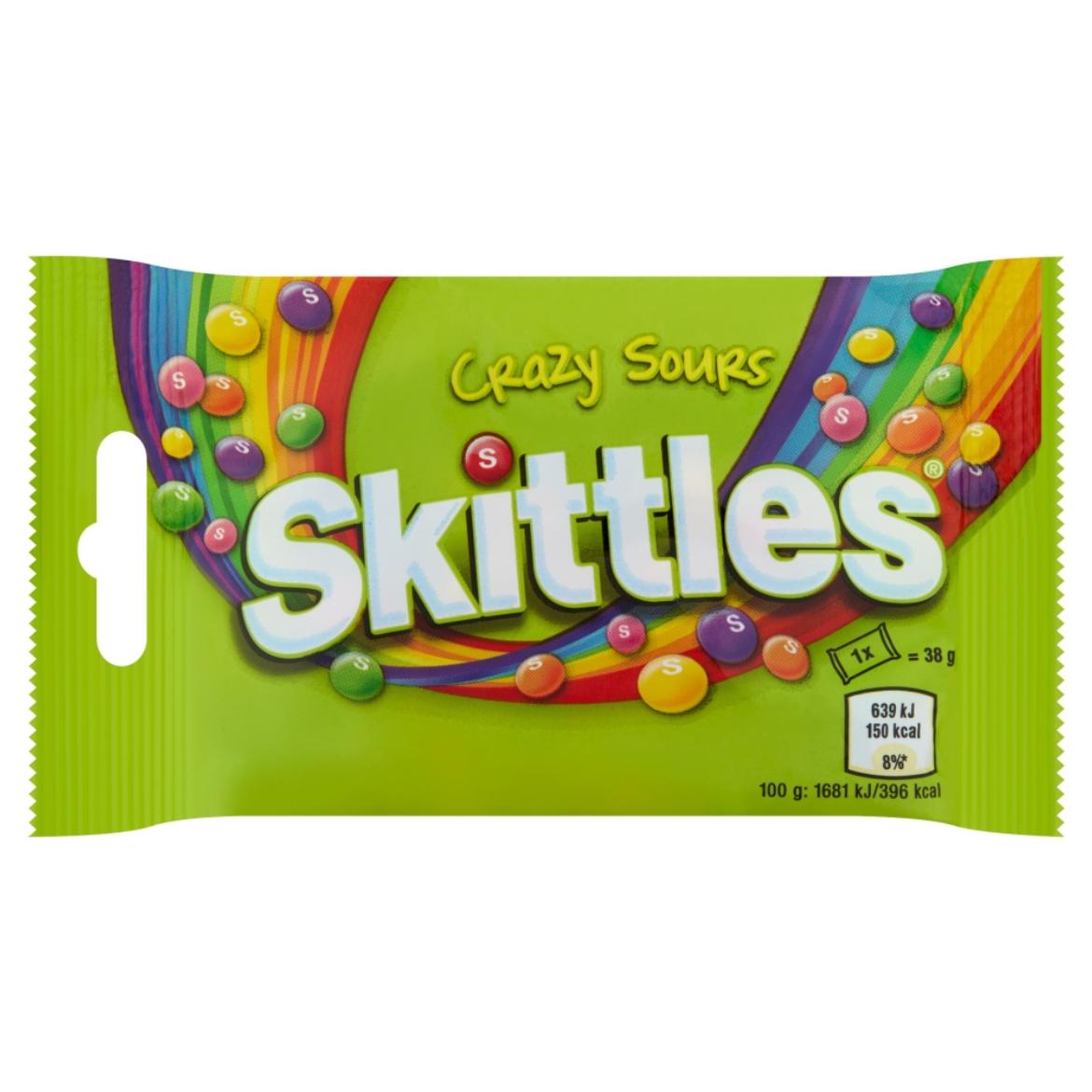 Skittles Crazy Sours savanyú gyümölcsízű cukordrazsé