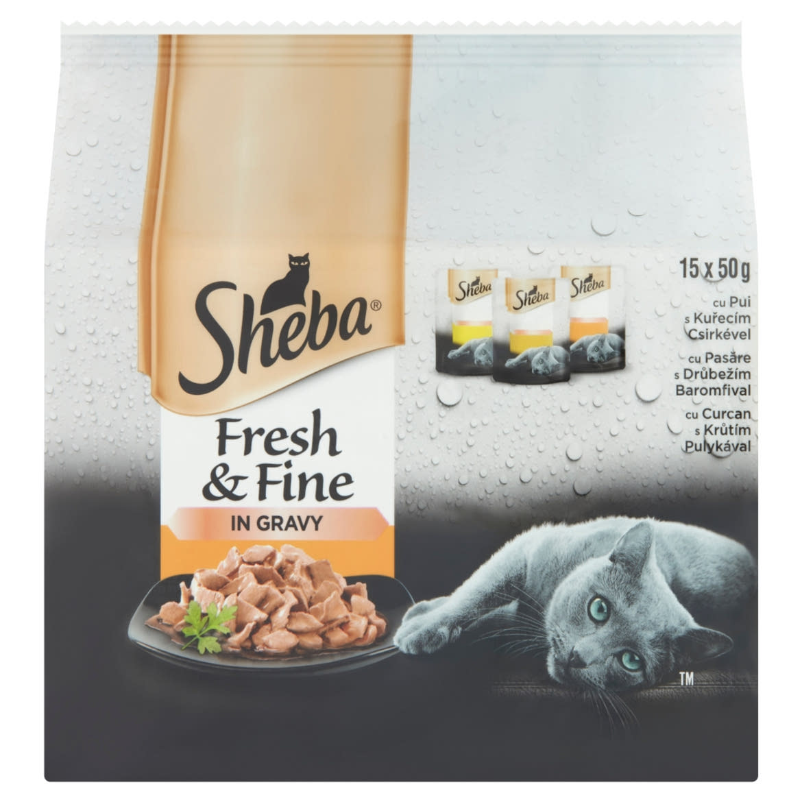 SHEBA F&F macska tasak MP szárnyas 15x 50g