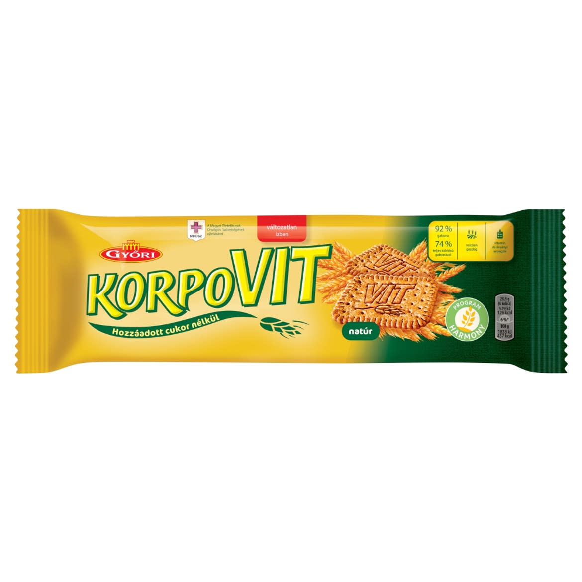 Győri Korpovit ropogós keksz teljes kiőrlésű gabonával