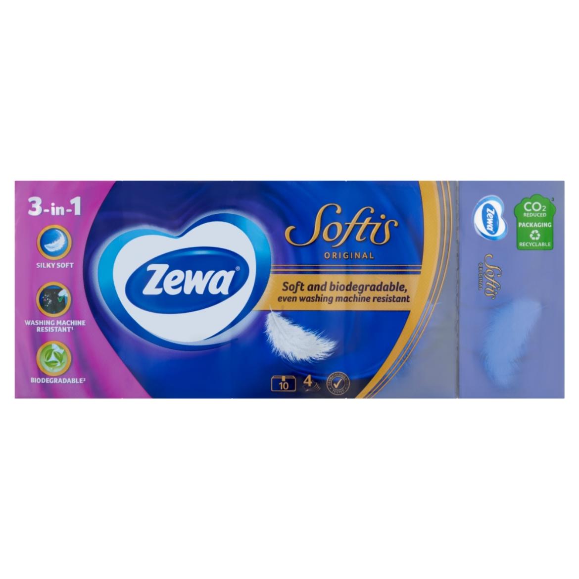Zewa Softis illatmentes papír zsebkendő 4 rétegű 10 x 9 db