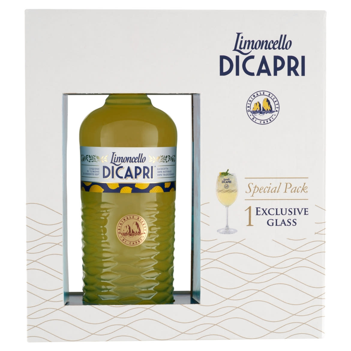 Limoncello di Capri likőr 30% 0,7 l + 1 pohár