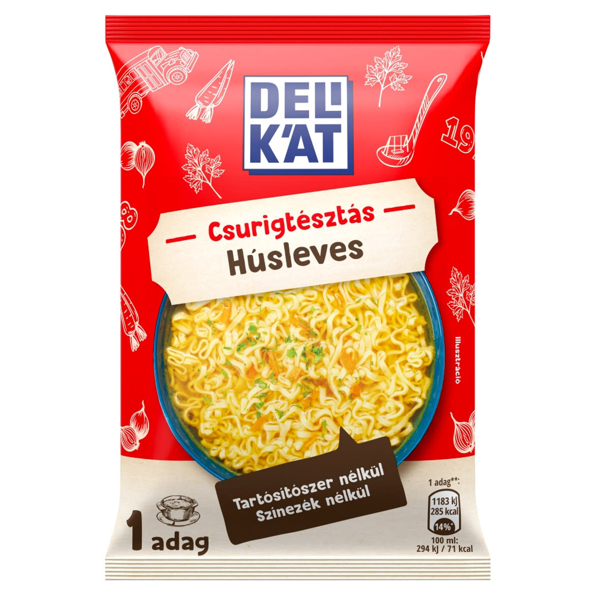 Delikát csurigtésztás húsleves