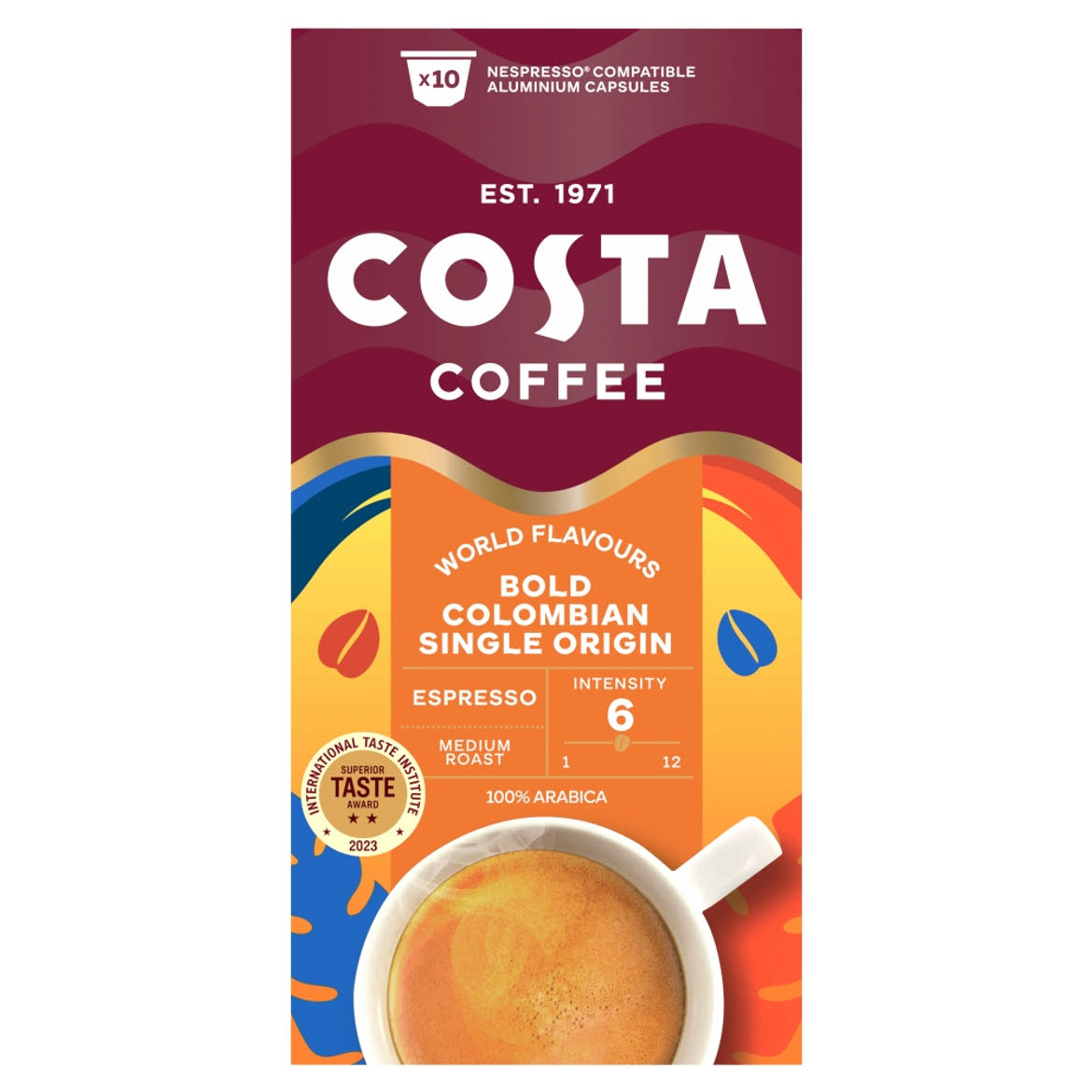 Costa Coffee Colombian Roast Espresso őrölt-pörkölt kávé kapszulában
