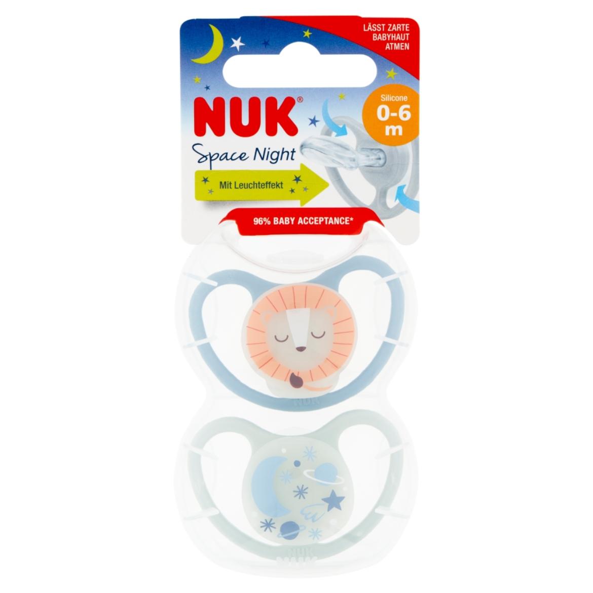 Nuk Space Night szilikon altatócumi, 0-6 hónapos korig, fiú