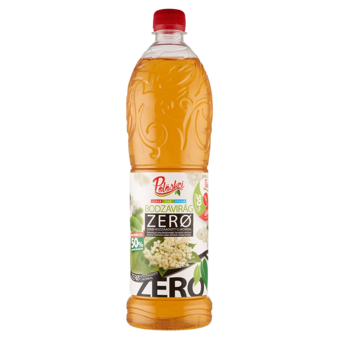 Pölöskei,  Gyümölcsszörp Zero Bodzavirág  50% gyümölcstartalommal, + 50 ft betétdíj, 1 L