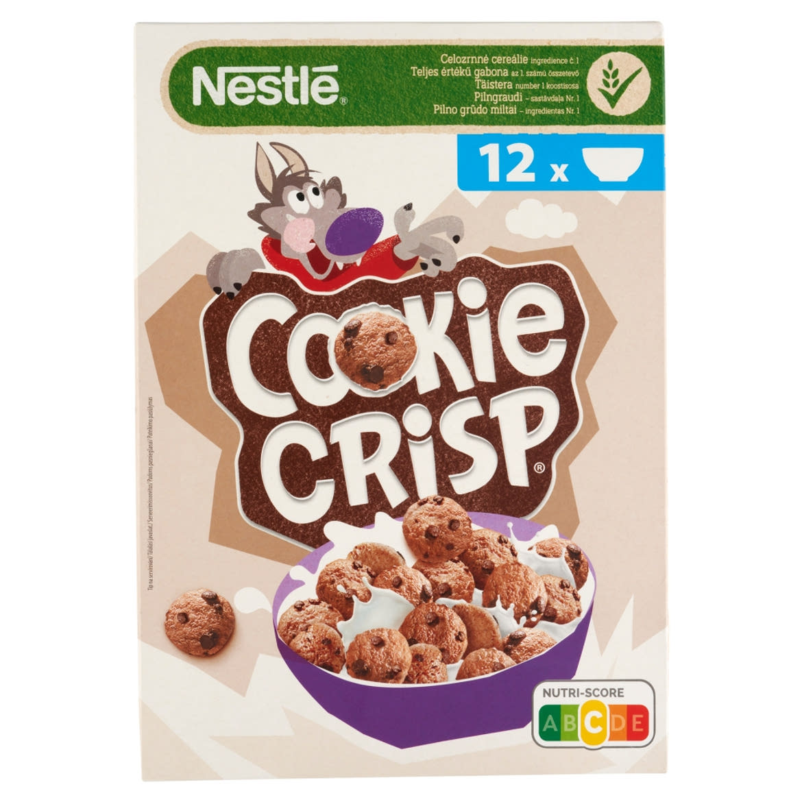 Nestlé Cookie Crisp süti formájú, csokiízű, ropogós gabonapehely