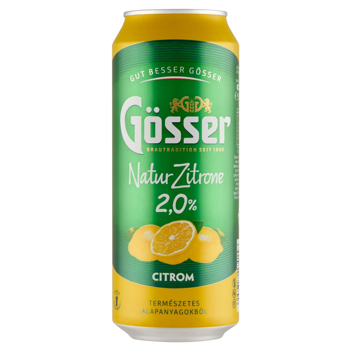 Gösser, Natur Citrone citromos radler 2%, + betétdíj, 0,5 L