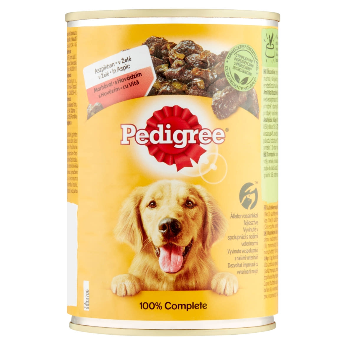 Pedigree teljes értékű nedves eledel felnőtt kutyák részére marhával aszpikban