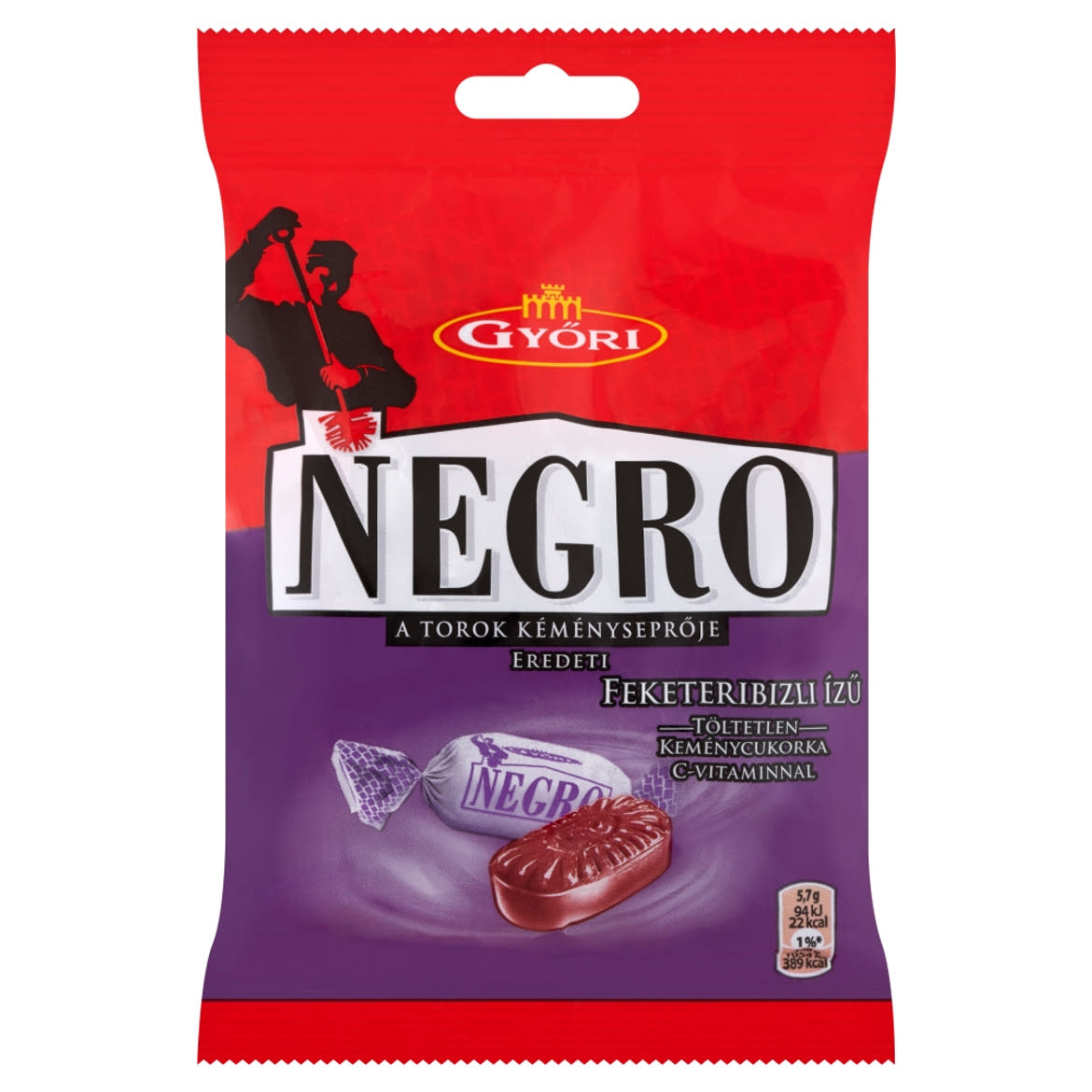Győri Negro feketeribizli ízű töltetlen keménycukorka