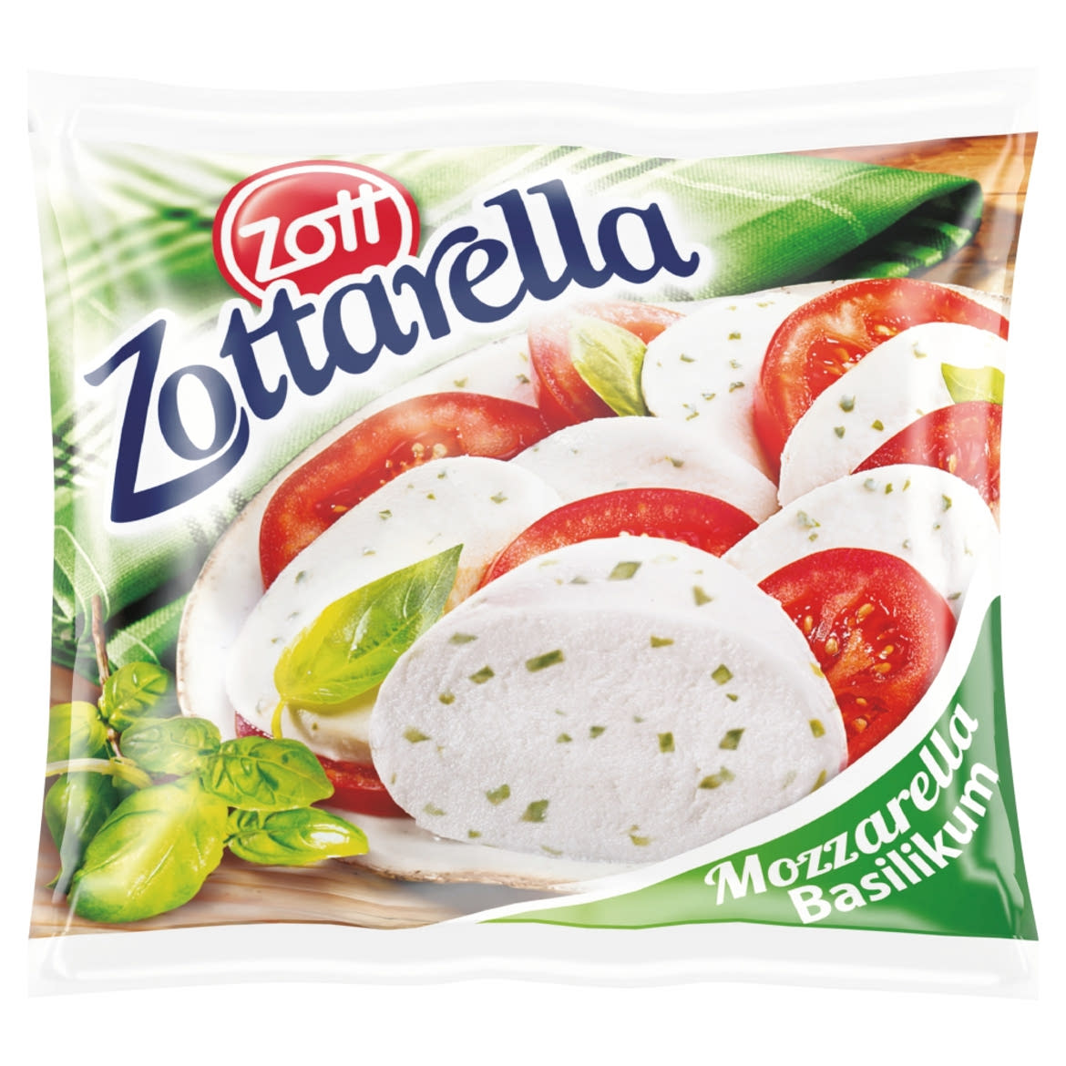 Zott Zottarella zsíros, lágy, bazsalikomos mozzarella sajt 125 g