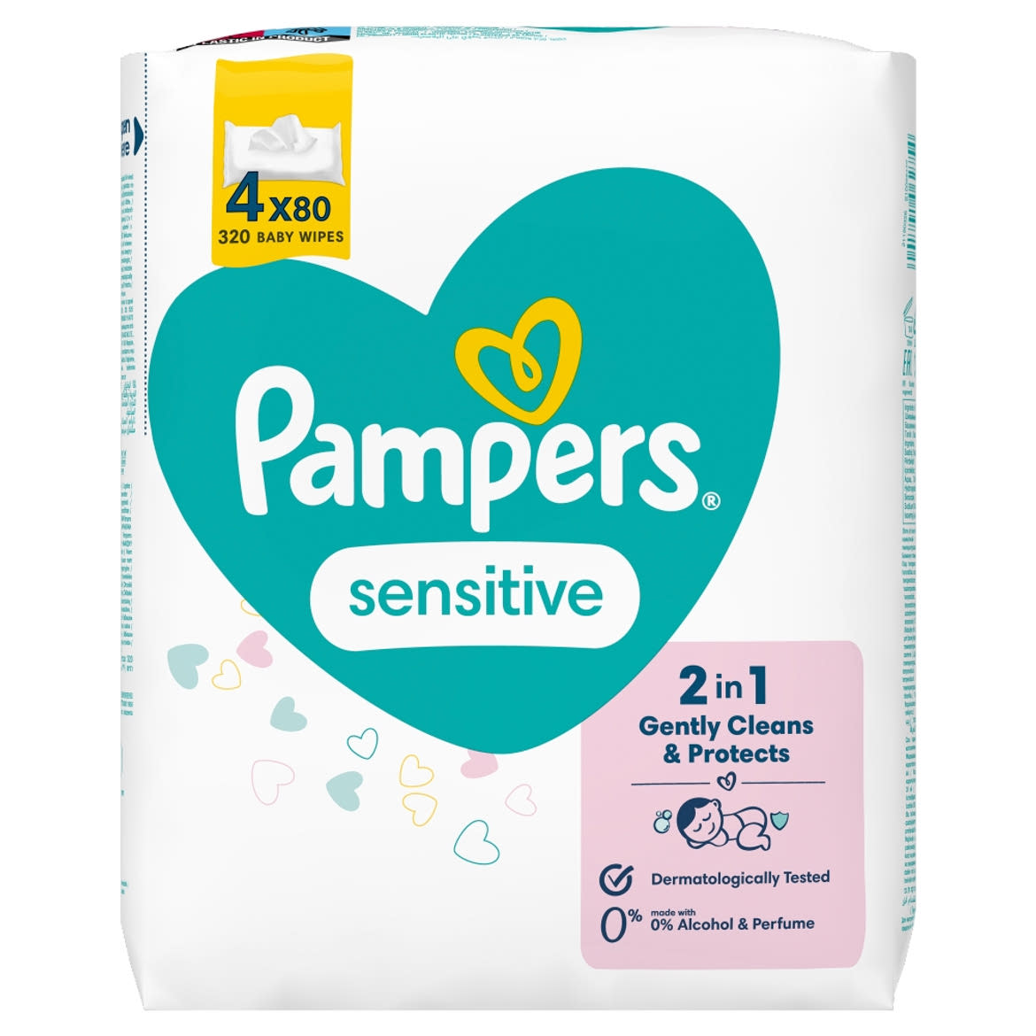 Pampers Sensitive Nedves Törlőkendő, 4 Csomag = 320 db