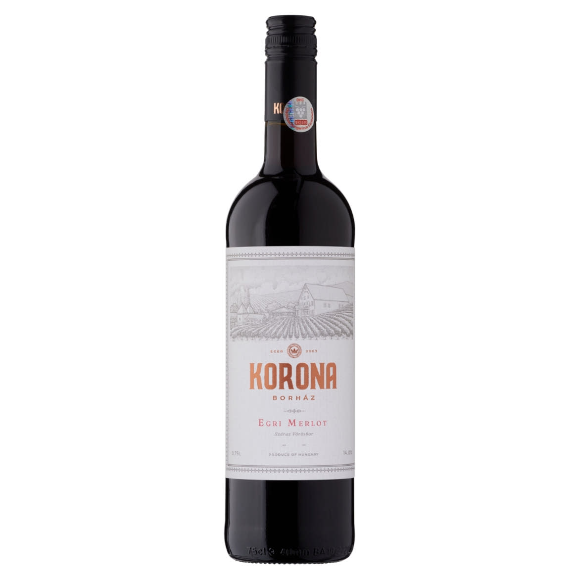 Egri Korona Borház Egri Merlot száraz minőségi vörösbor 14% 0,75 l
