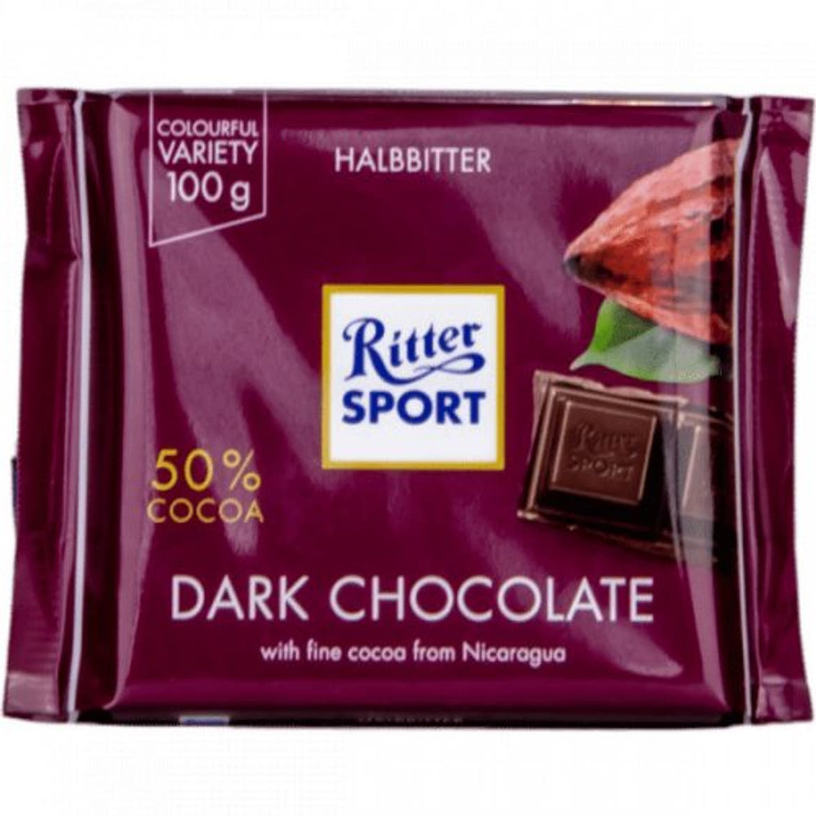 RITTER Sport táblás étcsokoládé, 100 g
