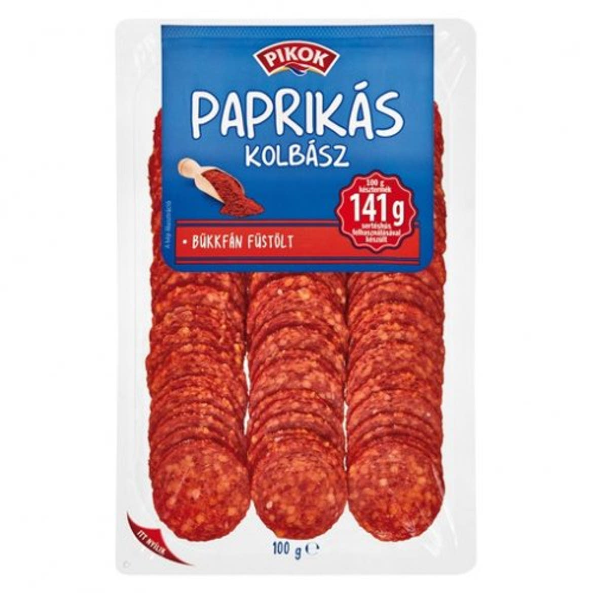 Pikok Paprikás szárazkolbász, sertésből, szeletelt, füstölt