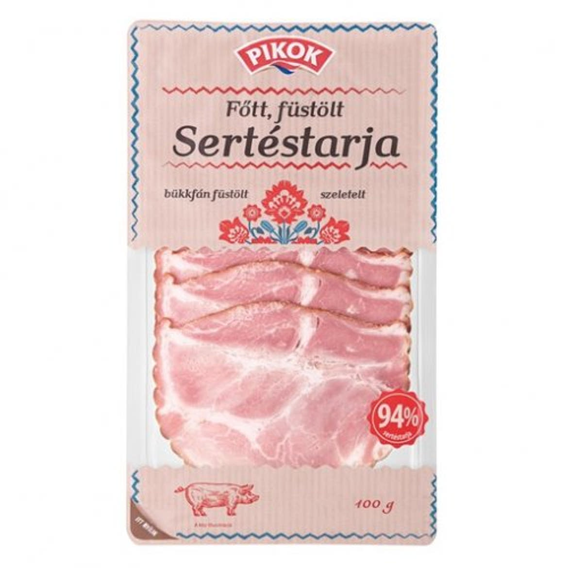 PIKOK Főtt, füstölt sertéstarja, szeletelt, 100 g