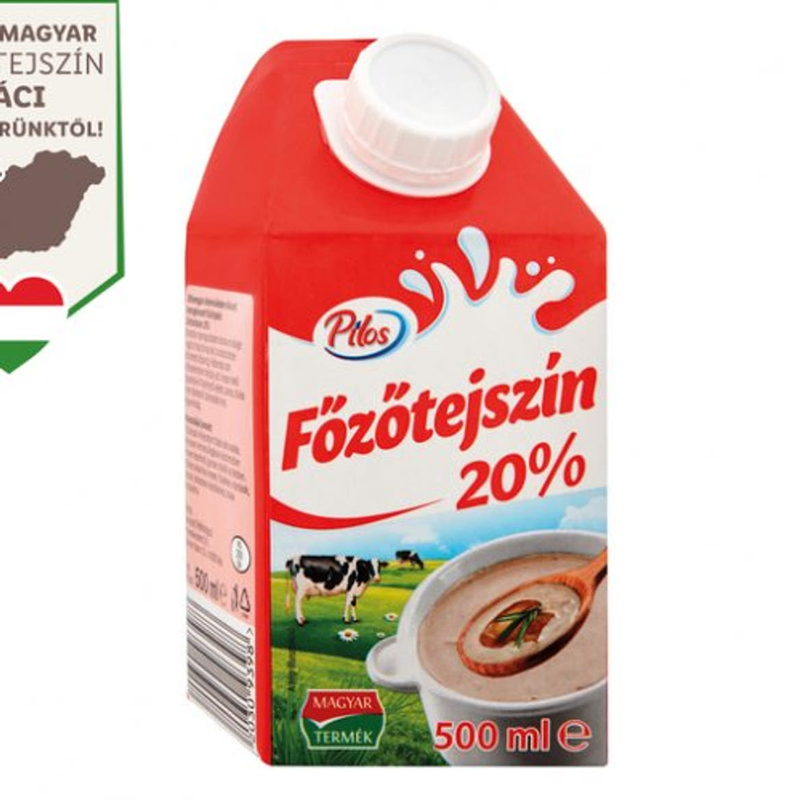 Pilos főzőtejszín adalékanyag nélkül UHT 20%, 500 ml