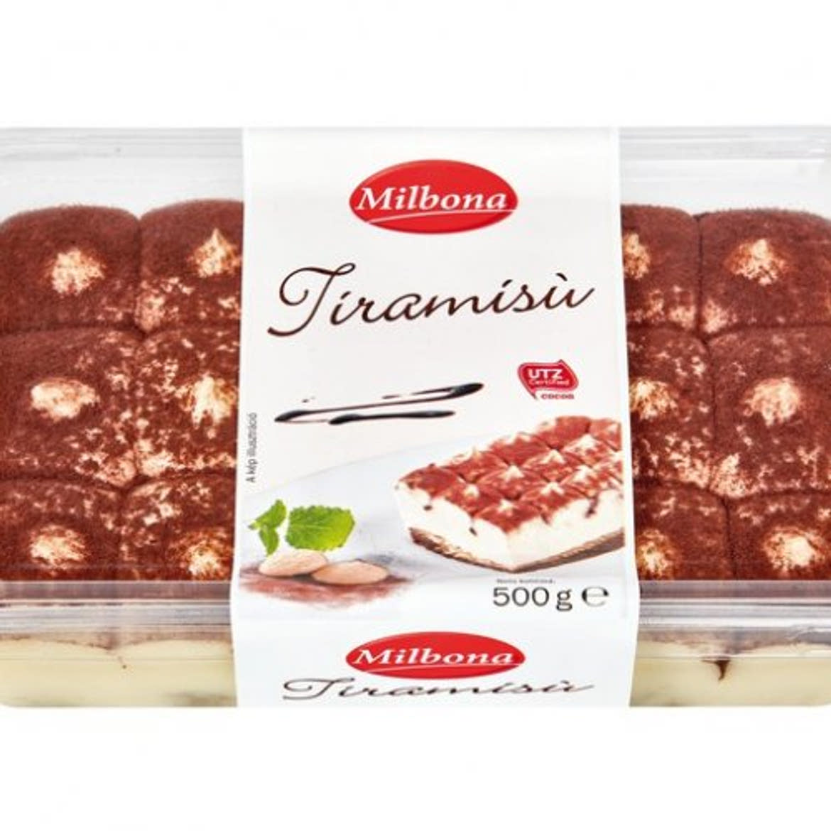 Milbona Tiramisu olasz desszert mascarpone friss sajtos krémmel, 500 g