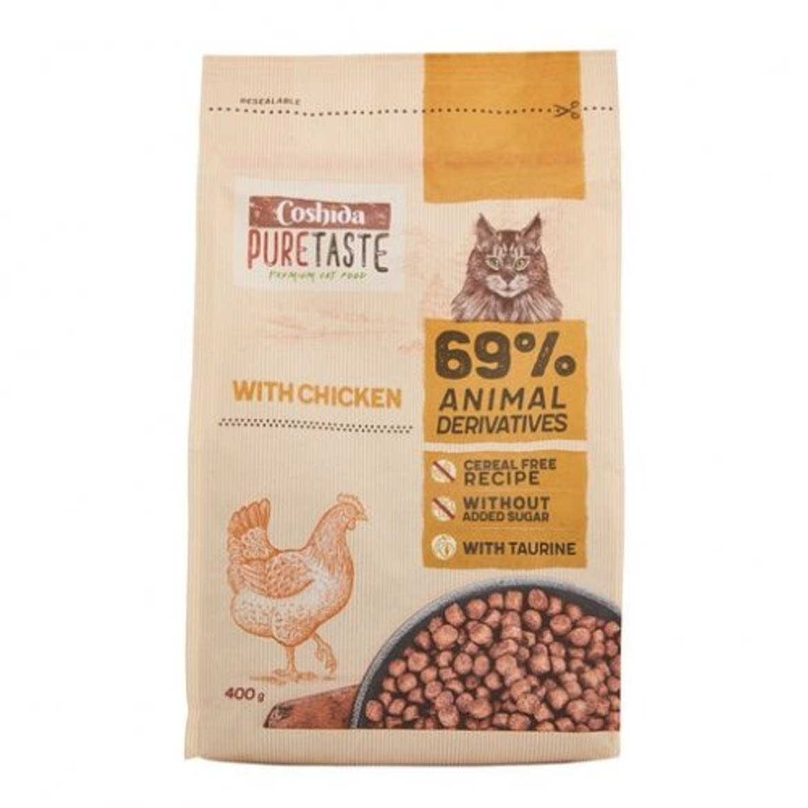 Coshida Pure Taste száraz macskaeledel 64/69% hústartalom, 400 g