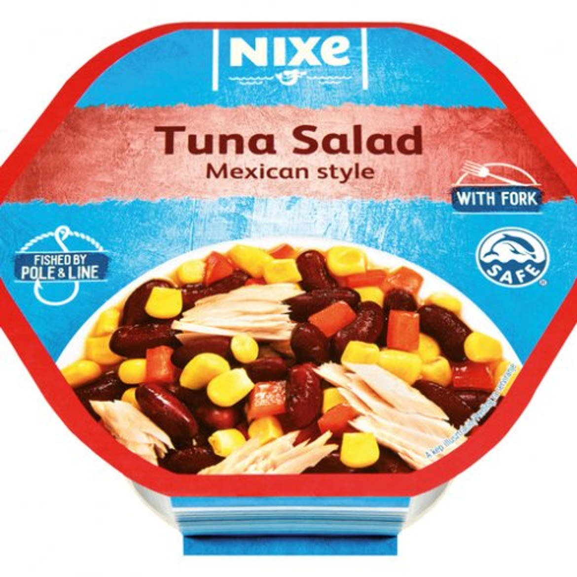 NIXE Tonhalsaláta mexikói, vörös kidney babbal, csemegekukoricával és piros kaliforniai paprikával, pikáns, 220 g
