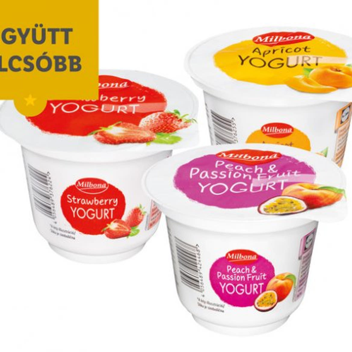 Milbona Gyümölcsjoghurt eper ízű, 250 g