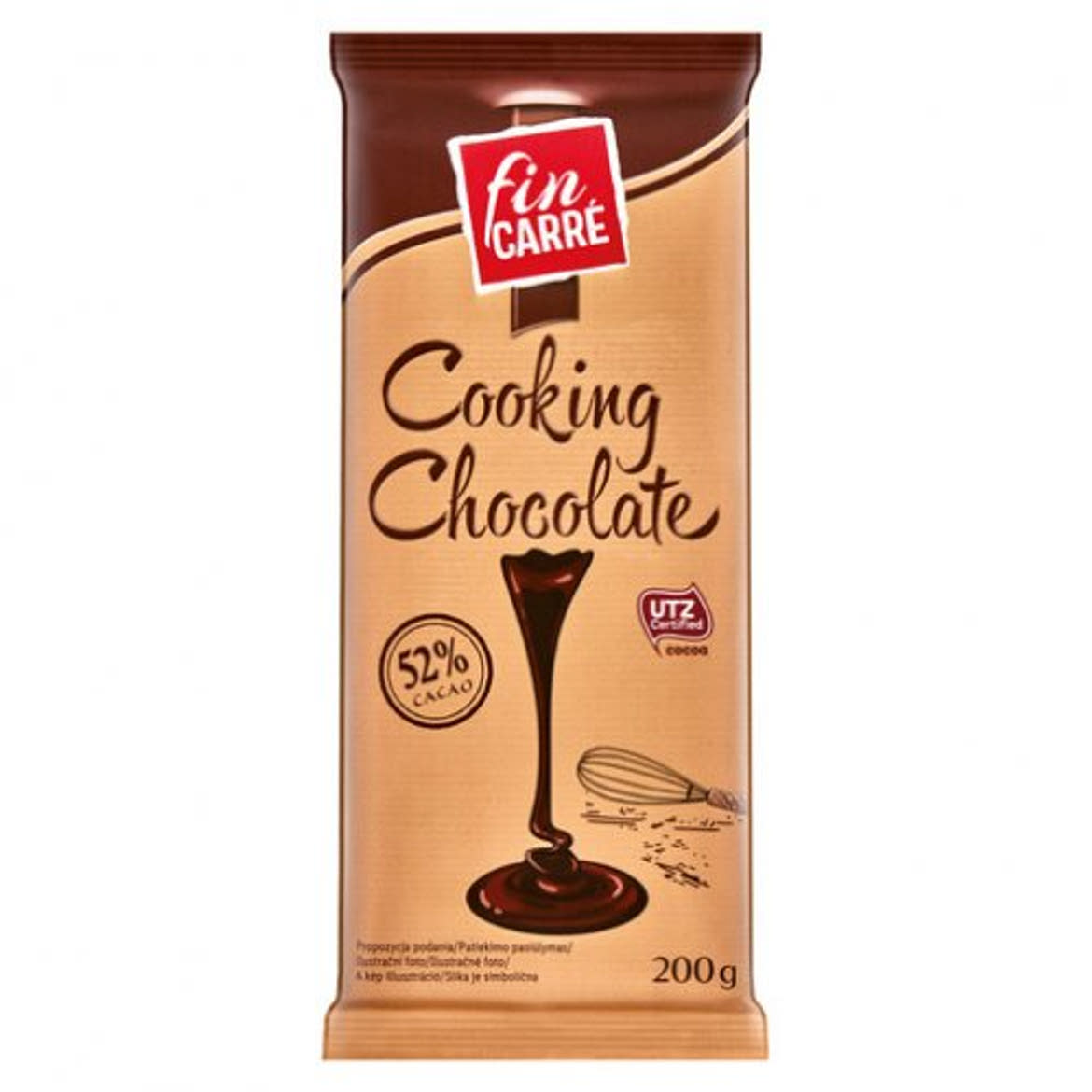 fin CARRÉ Tortabevonó étcsokoládé 52% kakaó, 200 g