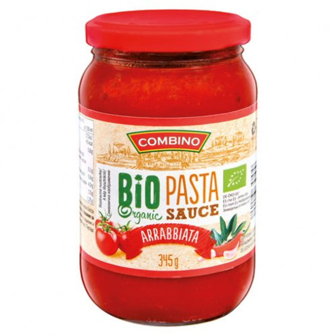 COMBINO Paradicsomszósz bio Napolenta zöldség és fűszernövény, 320 ml / 345 g
