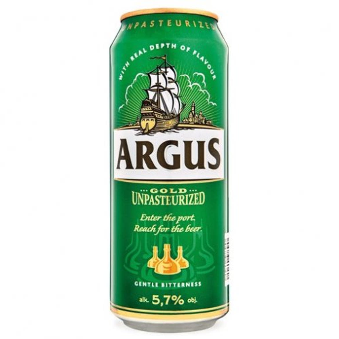 Argus gold pasztörizálatlan világos sör 5,7%, 0,5 L