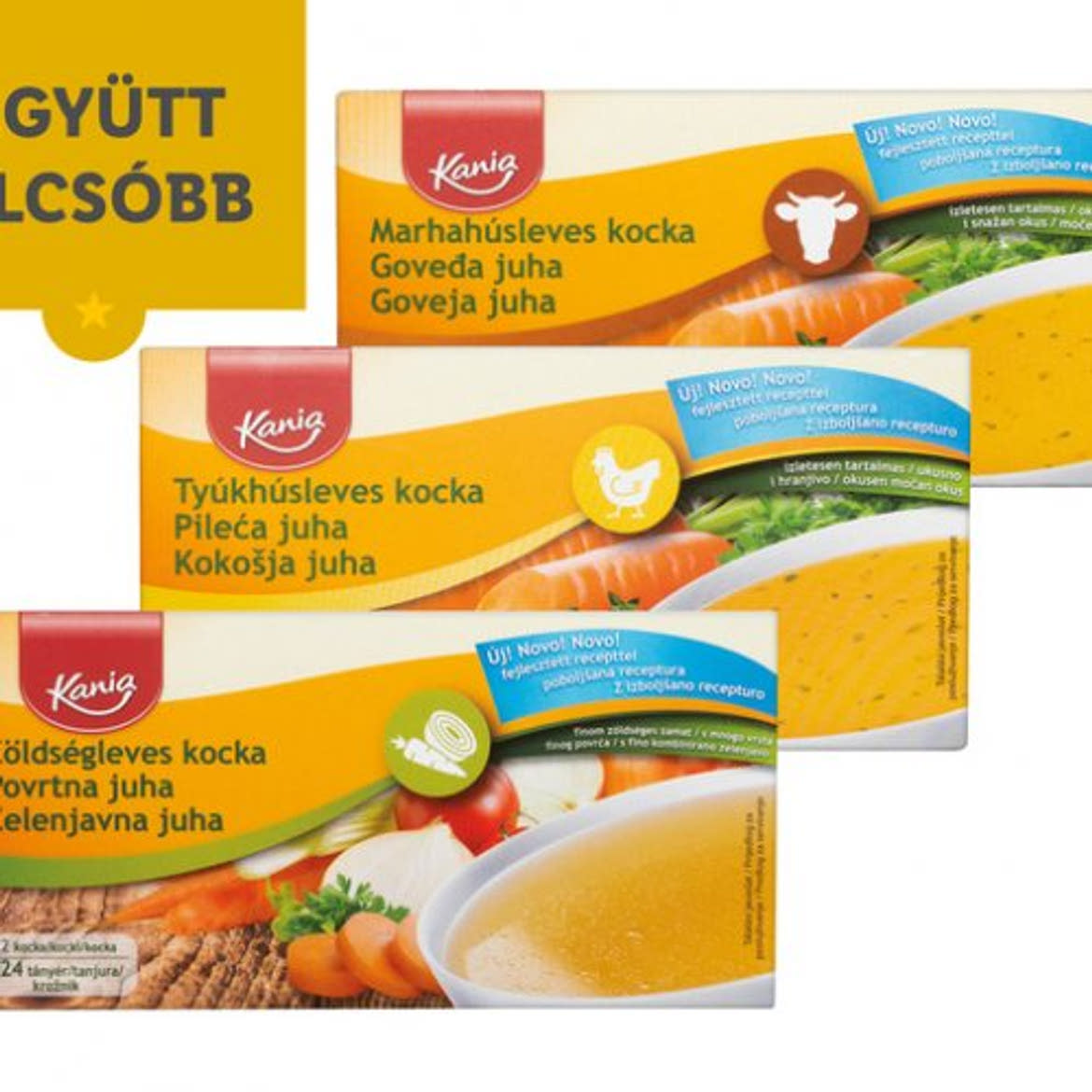 Kania Leveskocka csirkehúsleves kocka 12x10 g, 120 g