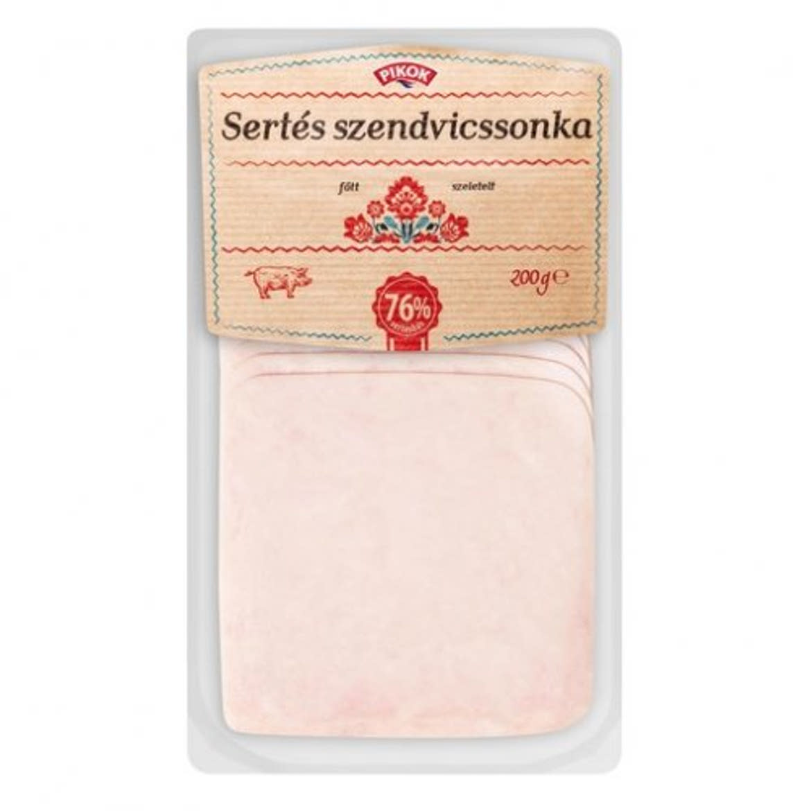Pikok Sertés szendvicssonka, főtt, szeletelt