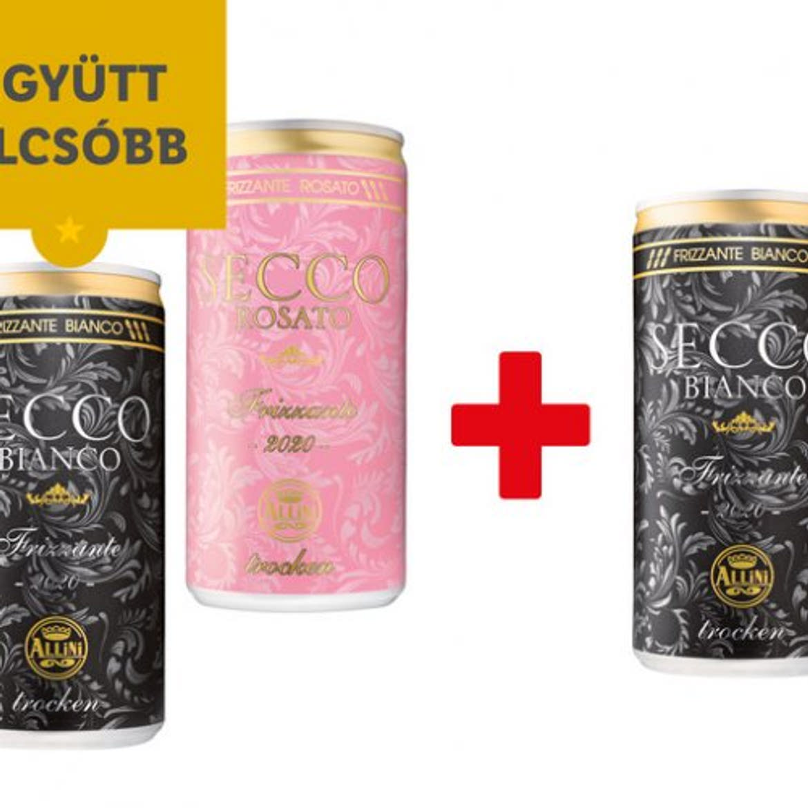Allini Secco Rosato gyöngyözőbor száraz, rosé 10%, 0,2 L