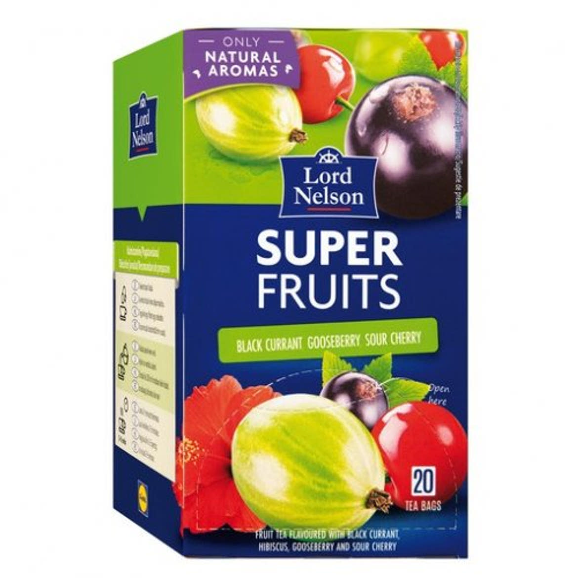 Lord Nelson Superfruits gyümölcstea, természetes aromákkal, 40 g